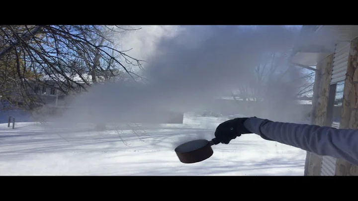 Hot water throw into cold air experiment