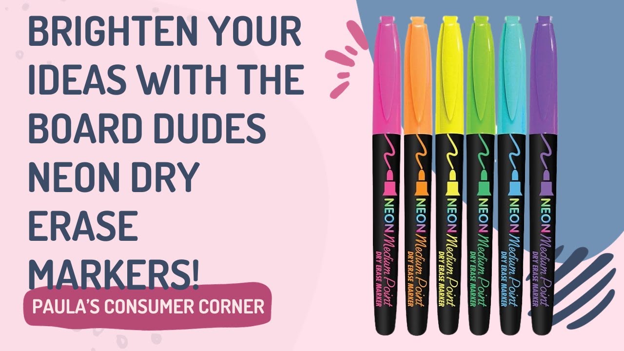 BRIGHTEN YOUR IDEAS WITH THE BOARD DUDES CYJ58 NEON DRY ERASE MARKERS! 