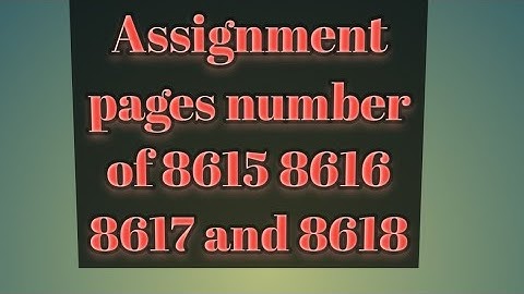 Assignment page numbers of 8615 8616 8617 and 8618