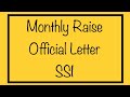 Official Letter - Monthly Raise for SSI Benefits
