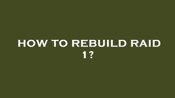 How to rebuild raid 1?