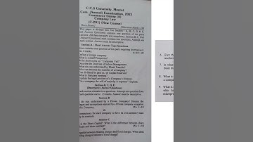 B.COM COMPANY LAW Question paper 2021 CCSU #shorts