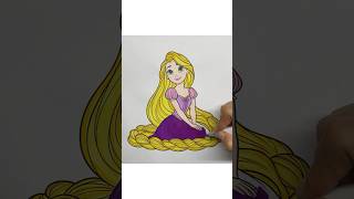 Coloring Rapunzel with Long Hair 👱‍♀️✨ | #disney #rapunzel #coloring #coloringtime #markers