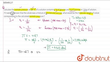Calculate the osmotic pressure at `25^(@)C` of a solution containing