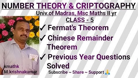 Number Theory and Criptography, Fermat