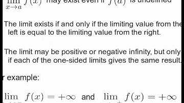 MCV4U - Limits & Derivatives - One Sided Limits