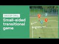 Transitional game from 1v0 to 2v2 | Soccer Coaching Drill