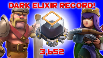 Clash of Clans - Dark Elixir Raid RECORD w/ BARCH?!  3,600+ de INSANE