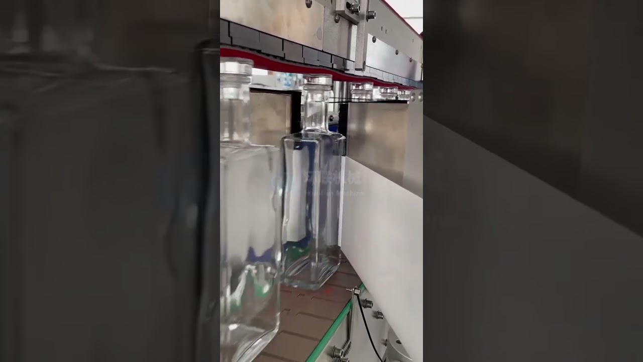 Double side labeling of square bottles of wine bottles labeling  amazing.