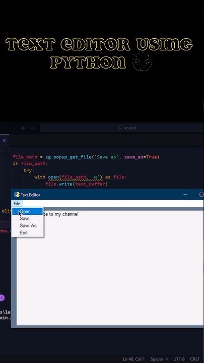 GUI TEXT EDITOR USING PYTHON 💥🔥 #coding - YouTube