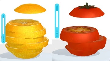 Stack up!🍅🍐🍏 Slicing Gameplay! very satisfying and relaxing ASMR games!#stackup