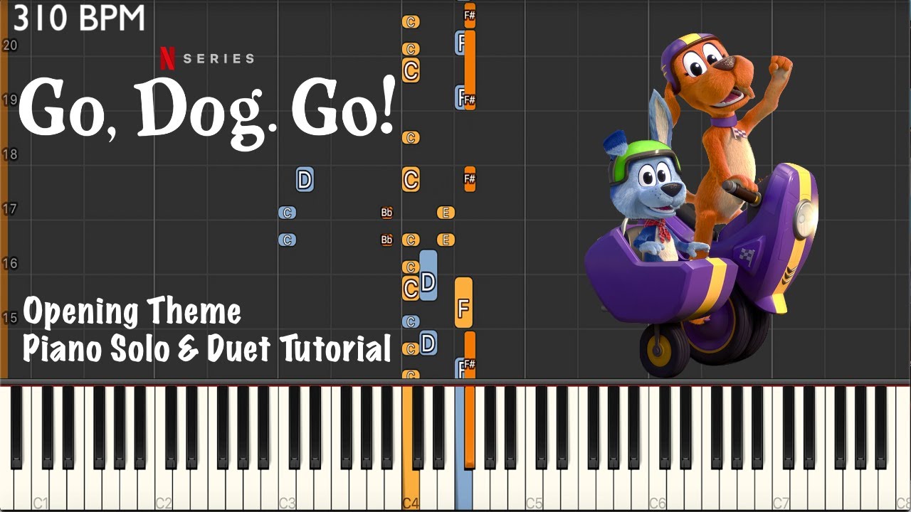 Dreamworks Go Dog Go Opening Theme Piano Solo Duet Tutorial Youtube