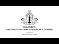 BASL WEBSITE - User Demo - Part 4 - How to apply for BASL Car Labels