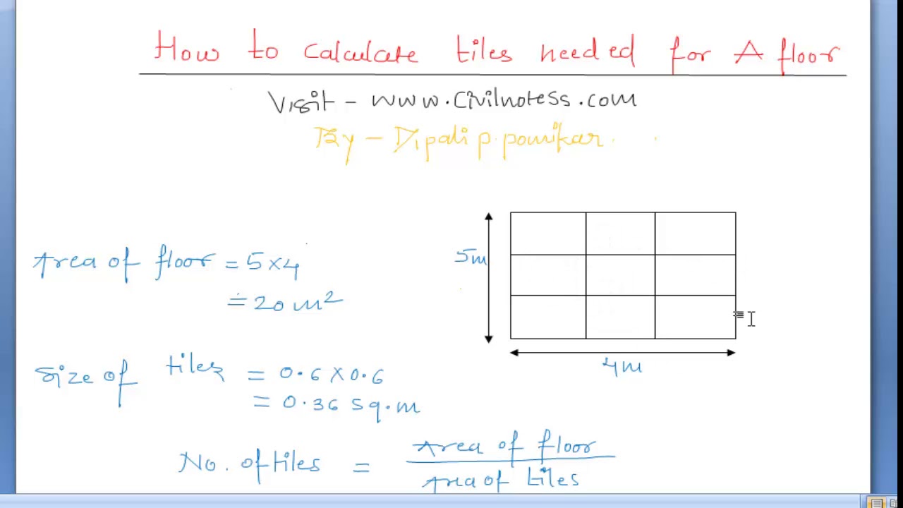 How To Calculate Floor Tiles Quantity Estimation In English