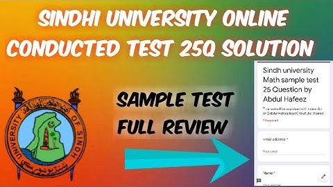 sindh university online sample test conducted | full solution| 25 Math Question