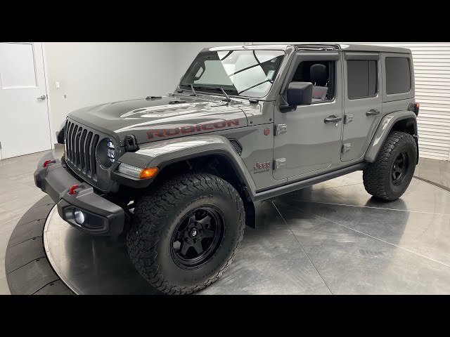 1-Owner Sting Grey 2021 Jeep Wrangler Unlimited Rubicon on 35s class=