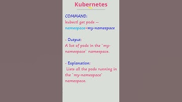 Kubernetes-Command | Preethi DevOps |kubectl get pods --namespace  #preethidevops #kubernetes