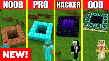 TUNNEL HOUSE BUILD CHALLENGE - Minecraft Battle: NOOB vs PRO vs HACKER vs GOD / Animation PIT HOLE