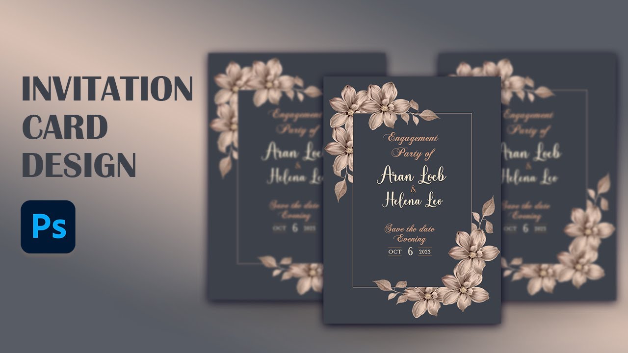 Invitation Card Design  Photoshop  Tutorial