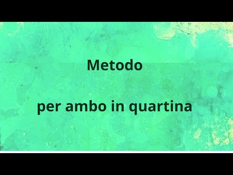 Metodo per ambo in quartina