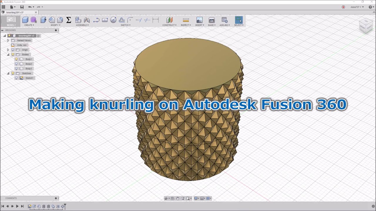 Modeling A Knurling On Autodesk Fusion 360 Youtube