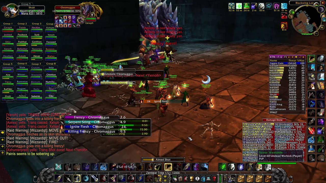 (7/8) Talent - 40 man raid @ Chromaggus (BWL) Warsong 1.12.1