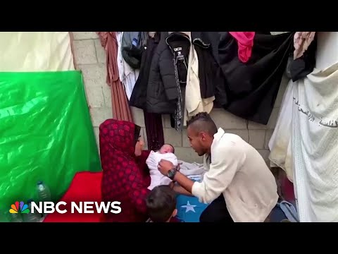 Woman and newborn in gaza displaced as israel-hamas war continues