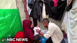 Woman and newborn in Gaza displaced as Israel-Hamas war continues