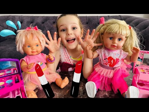 Bebek Videoları!Ada ile Baby Doll Bebeğine Makyaj Yaptık!Kız Makyaj Videosu,Barbie Bebek Videosu