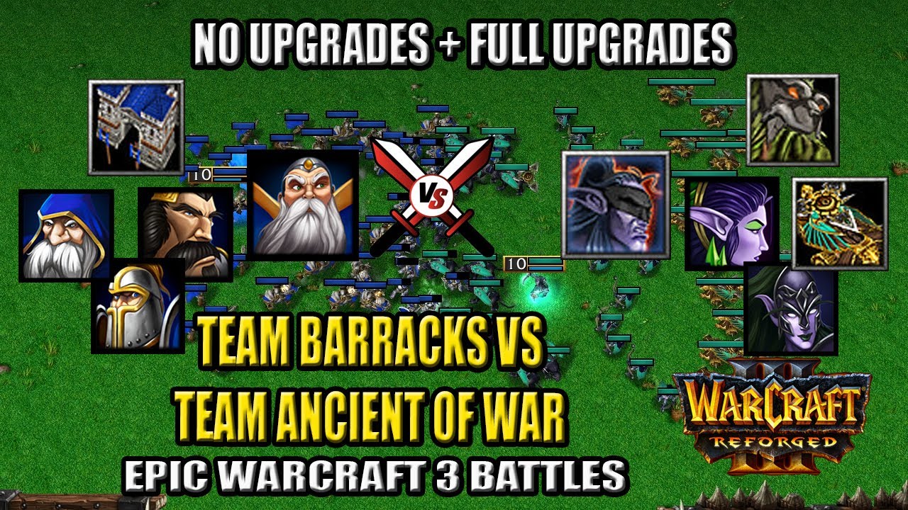 Barracks + Archmage vs Ancient of War + Demon Hunter - Warcraft 3