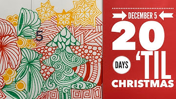 How to Zentangle a Christmas Tree into my Giant #Quigtangle Zendoodle Christmas Countdown Day 5