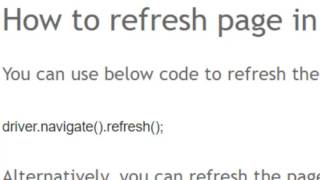 How to refresh page in Selenium