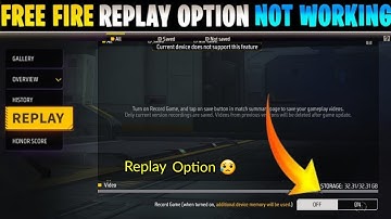 Free Fire Replay Option Not Working Problem Solve | Free fire replay option | sitam garoo status