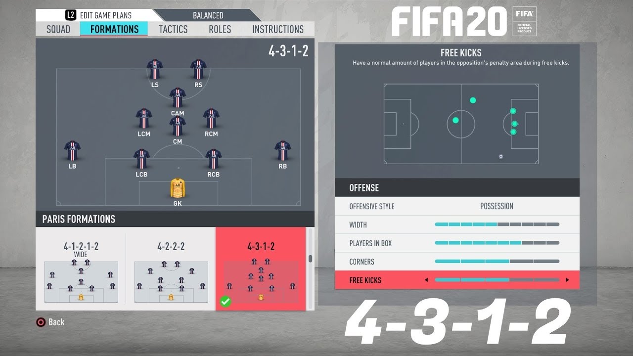 Fifa Best Formation 4 3 1 2 Tutorial Best Custom Tactics Instructions More Youtube