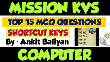SHORTCUT KEYS| KVS COMPUTER| KVS PREPARATION| THE ZORAWAR CLASSES