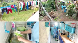 RUTINITAS IRT PAGI PAGI DIDESA ⁉️ jemur pakaian || beres beres didapur || bersihkan halaman belakang