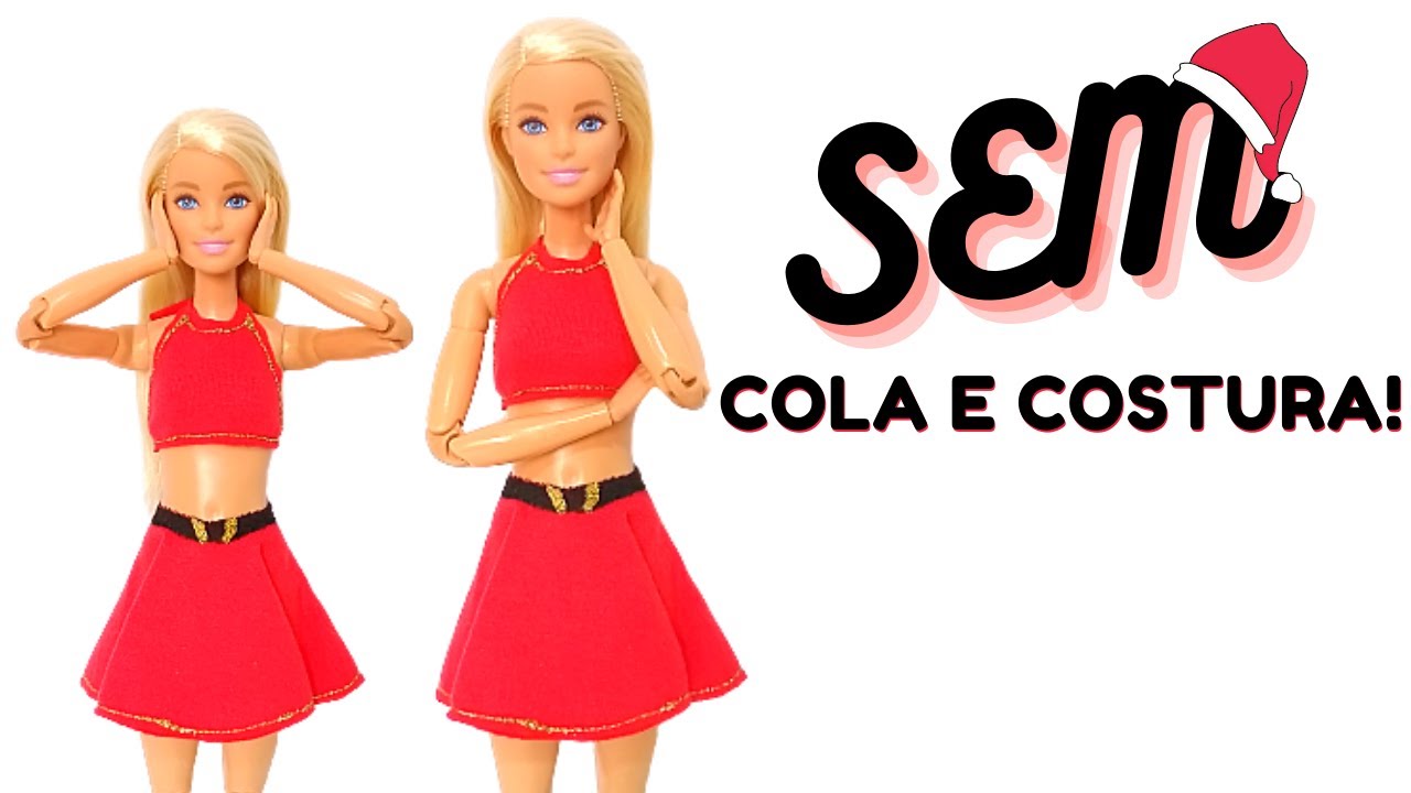 DIY roupas e biquínis para boneca Barbie (SEM COLA OU COSTURA) com