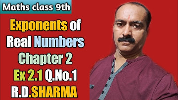 Maths class 9th Exponents of Real Numbers Chapter 2 Ex.2.1 Q.No.1  Book R.D.SHARMA.