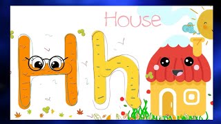 H for house | house drawing| letter writing practice