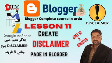 How to create disclaimer page in blogger || How to Create a Disclaimer for Your Website