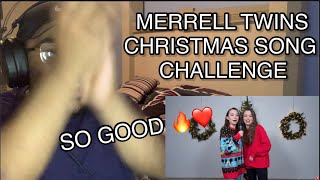 THEY BOTH KILLED IT 🔥🎄 Christmas Song Challenge - Merrell Twins | Part 2 | REACTION