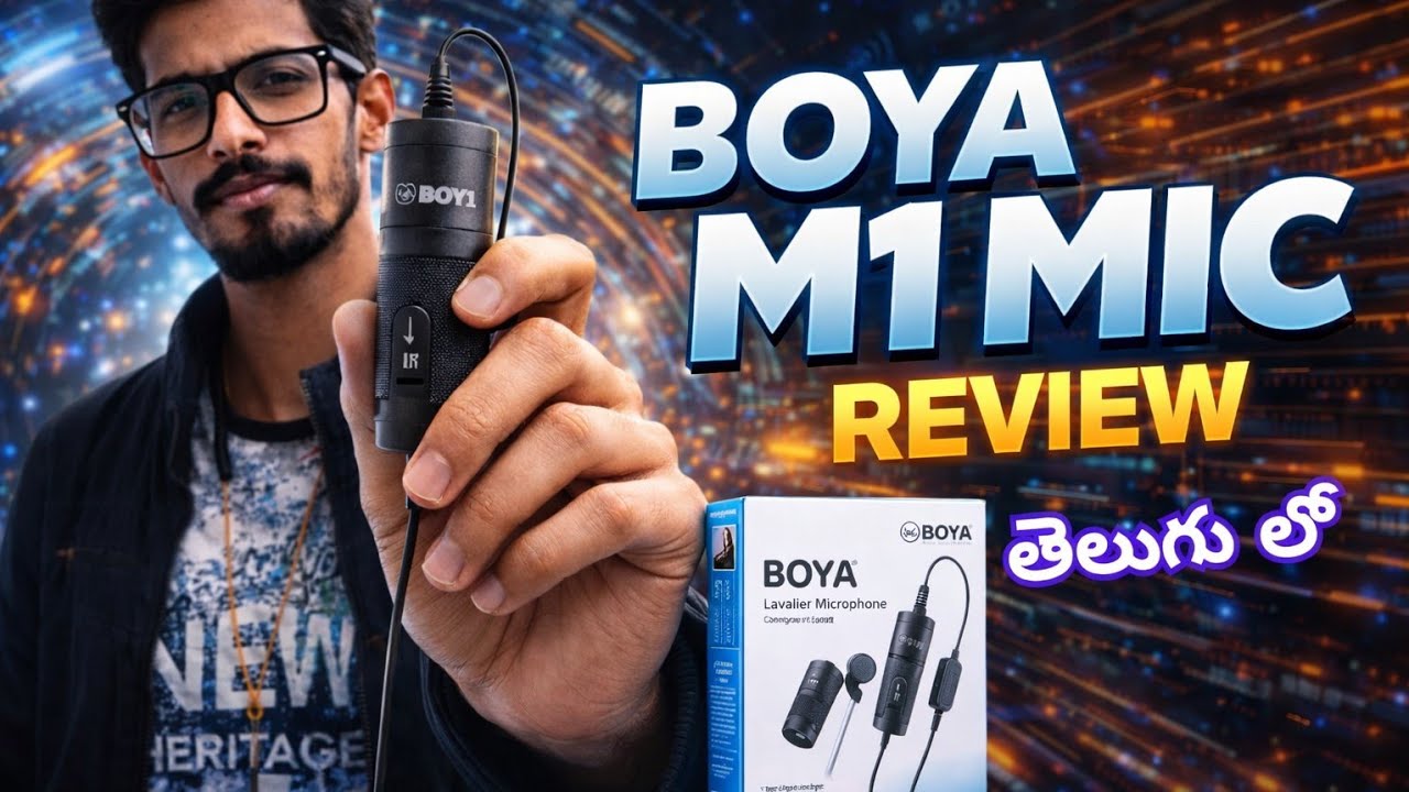 Boya m1 mic full review in telugu/indoor/out door test /best mic for youtube 2026? Under 1000rs mic 