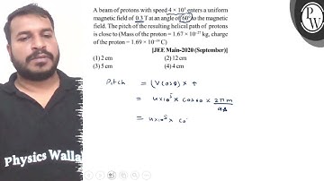 A beam of protons with speed \( 4 \times 10^{5} \) enters a uniform...