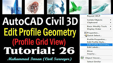 26 Profile Grid View│Edit Profile Geometry in AutoCAD Civil 3D