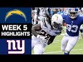 Chargers vs. Giants | NFL Week 5 Game Highlights