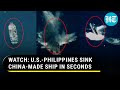 Usphilippines display military might on beijings doorstep sink chinamade ship during drill