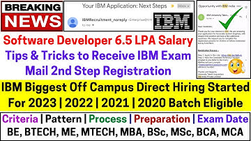 IBM Biggest OFF Campus Direct Hiring 2023 2022-2020 BATCH No Criteria Exam Mail Next Process 6.5 LPA