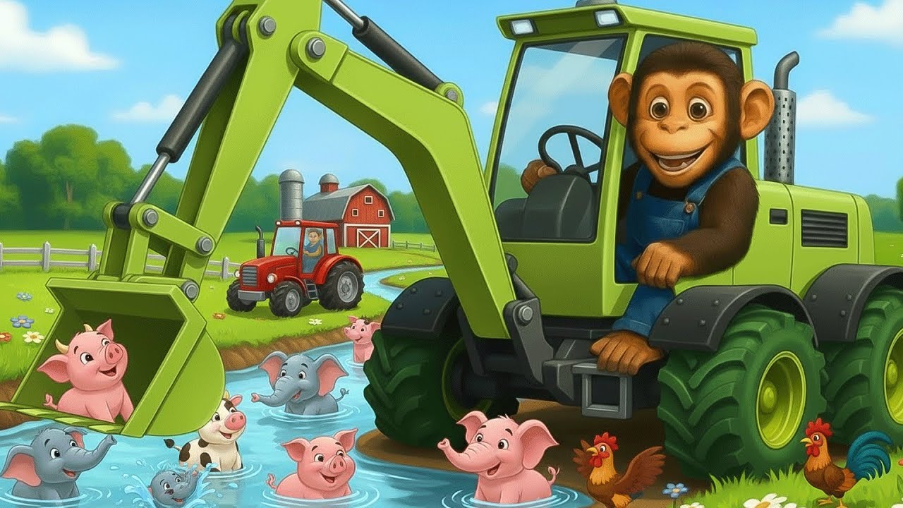 Monkey Farmer Fixes the Broken Tractor and Saves the Beet Field! | Funny Monkey 🐒🚜