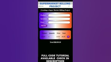 Build A Supermarket Billing System Javascript CSS Projects