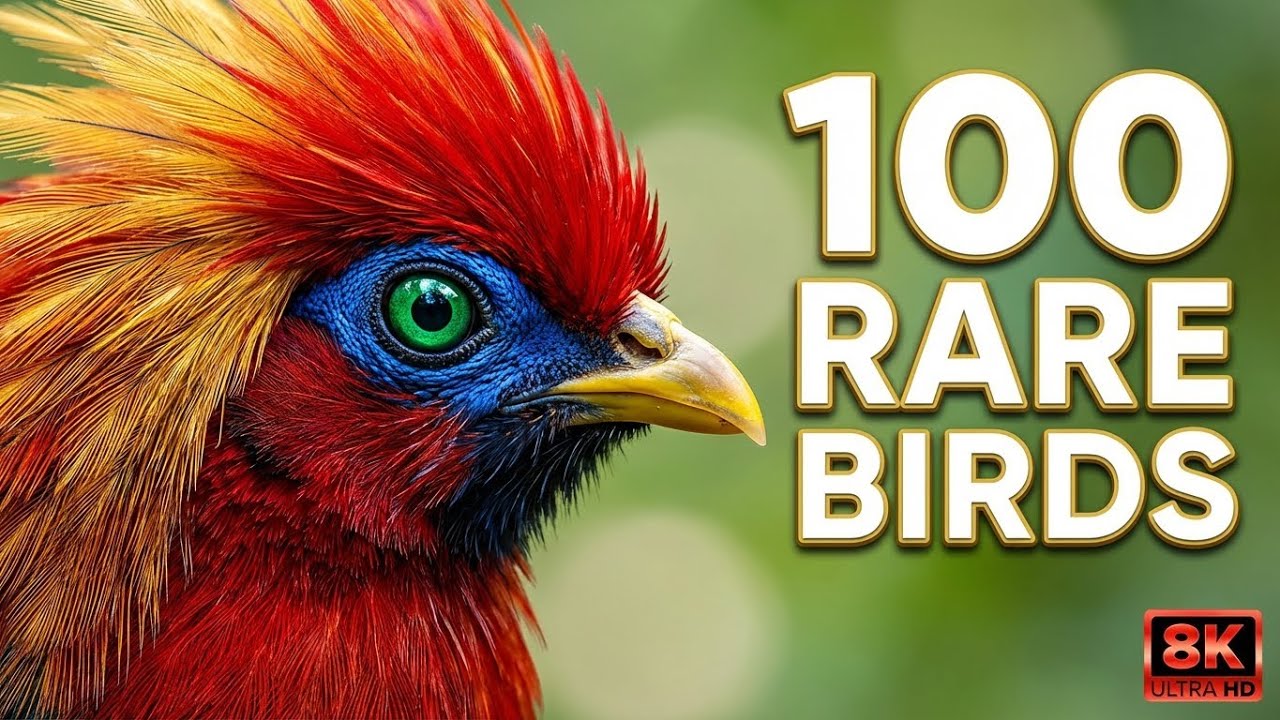 4K Relaxation Film: 100 Rare Birds & Magical Waterfalls - Sleep & Meditation Music